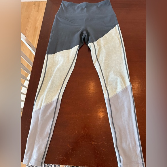 Zella Gray, light teal and blue Colorblock Leggings - Picture 1 of 4